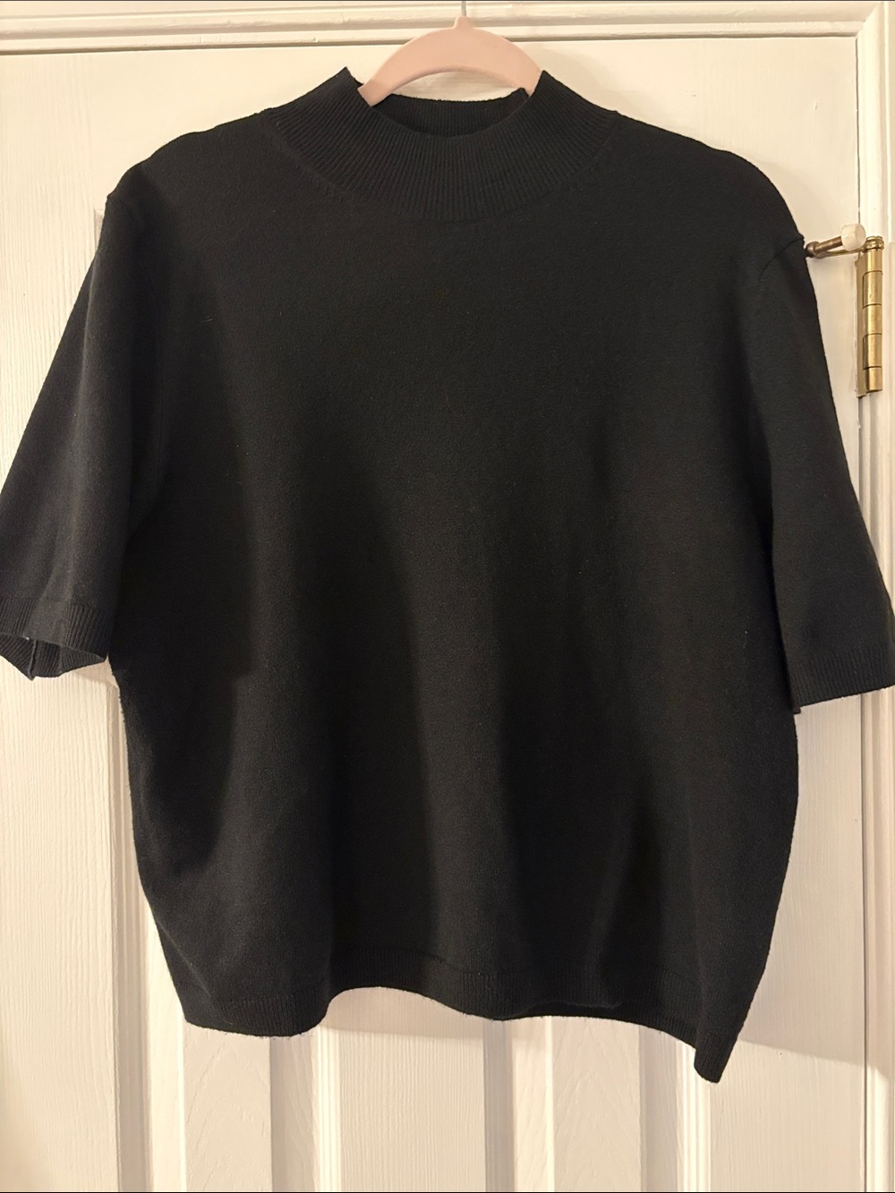 a new day Black Short Sleeve Mock Neck Sweater Top